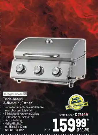 METRO Tarrington House Tisch-gasgrill 3-flammig „cathan“ Angebot