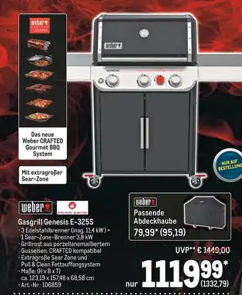 METRO Weber Gasgrill Genesis E-325s Oder Passende Abdeckhaube Angebot