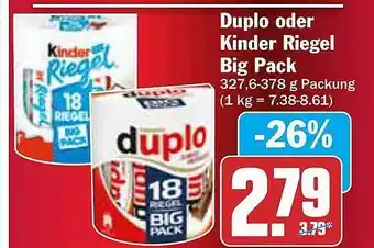 AEZ Duplo Oder Kinder Riegel Big Pack Angebot