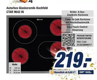 Expert Bening Autarkes Glaskeramik-kochfeld Ctar 9642 In Angebot