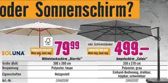 Hornbach Mittelstockschirm „biarritz” Ampelschirm „calais” Soluna Angebot