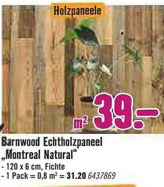 Hornbach Barnwood Echtholzpaneel „montreal Natural” Angebot