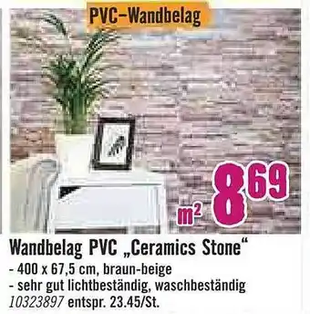 Hornbach Wandbelag Pvc „ceramic Stone” Angebot