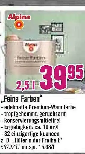 Hornbach „feine Farben” Alpina Angebot