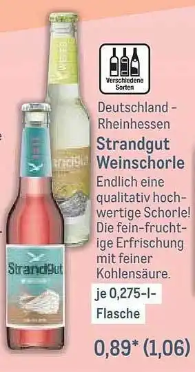 METRO Strandgut Weinschorle Angebot