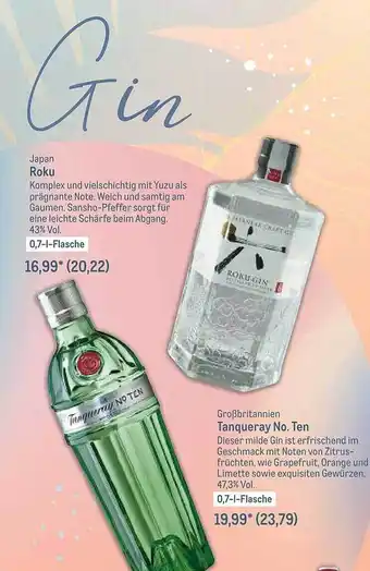 METRO Roku Tanqueray No. Ten Angebot