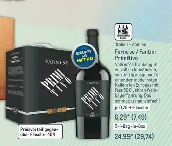 METRO Farnese - Fantini Primitivo Angebot