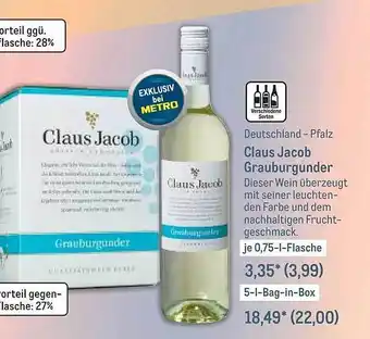 METRO Claus Jacob Grauburgunder Angebot