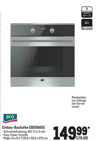 METRO Aro Einbau-backofen Eb05665e Angebot