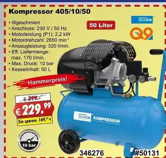 Stabilo Fachmarkt Güde Kompressor 405-10-50 Angebot