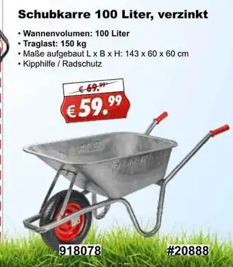 Stabilo Fachmarkt Schubkarre 100 Liter, Verzinkt Angebot