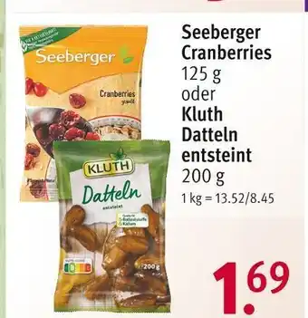 Rossmann Seeberger oder kluth cranberries oder datteln entsteint Angebot