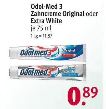 Rossmann Odol-med 3 zahncreme original oder extra white Angebot