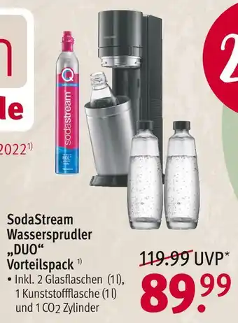 Rossmann Sodastream wassersprudler „duo“ vorteilspack Angebot