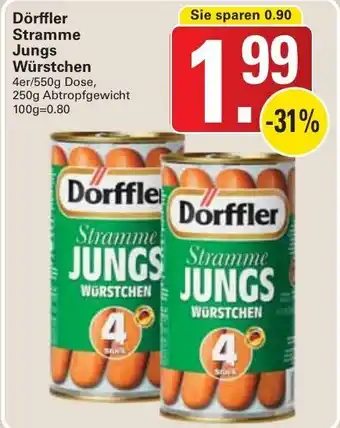 WEZ Dörffler Stramme Jungs Würstchen 4er/550g Dose Angebot