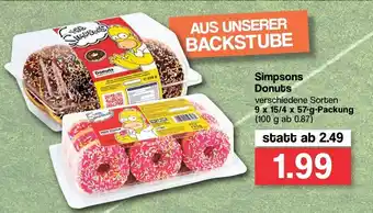 Famila Nord West Simpsons Donuts 9x15/4x57g Angebot