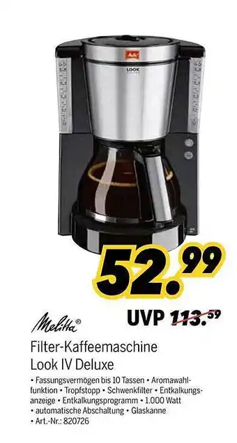 MEDIMAX Melitta Filter Kaffeemaschine Angebot