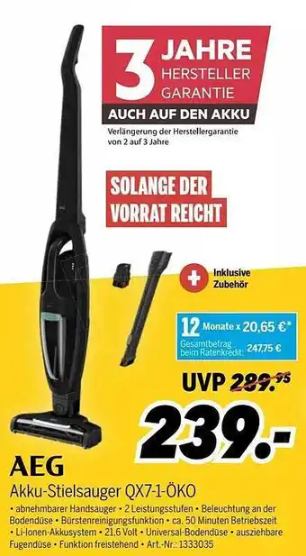 MEDIMAX Aeg Akku Stielsauger Angebot