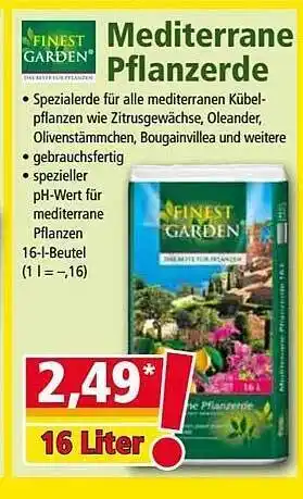 Norma Finest Garden Mediterrane Pflanzerde Angebot