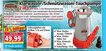 Norma Klarwasser- Schmutzwasser-tauchpumpe Mauk Angebot