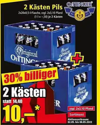 Norma 2 Kästen Pils Oettinger Angebot