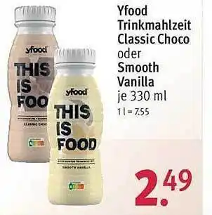 Rossmann Yfood Trinkmahlzeit Classic Choco Oder Smooth Vanilla Angebot