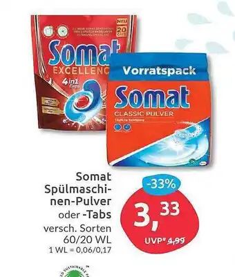 Budni Somat Spülmaschien-pulver Oder -tabs Versch. Sorten Angebot