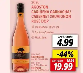 Lidl 2020 Agostón Cariñena Garnacha Oder Cabernet Sauvignon Rosé Dop Angebot