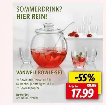 Lidl Vanwell Bowle-set Angebot