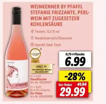 Lidl Weinkenner By Pfaffl Stefanie Frizzante, Perlwein Mit Zugesetzer Kohlensäure Angebot