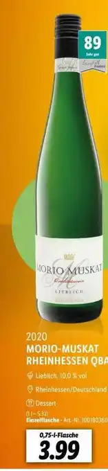 Lidl 2020 Morio-muskat Rheinhessen Qba Angebot