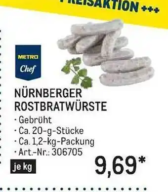 METRO Nürnberger Rostbratwürste Angebot