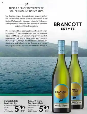 Selgros Brancott Estate Sauvignon Gris Brancott Estate Sauvignon Blanc Angebot