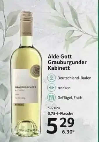 Selgros Alde Gott Grauburgunder Kabinett Angebot