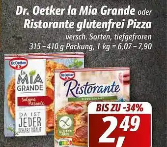 Simmel Dr. Oetker La Mia Grande Oder Ristorante Glutenfrei Pizza Angebot