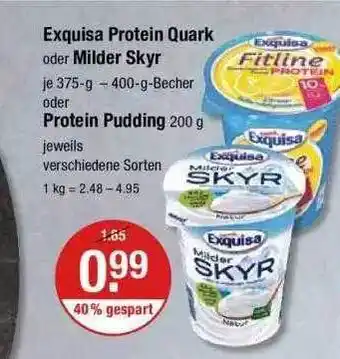 V Markt Exquisa Protein Quark Oder Milder Skyr Oder Protein Pudding Angebot