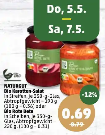 PENNY Naturgut bio karotten-salat oder bio rote bete Angebot