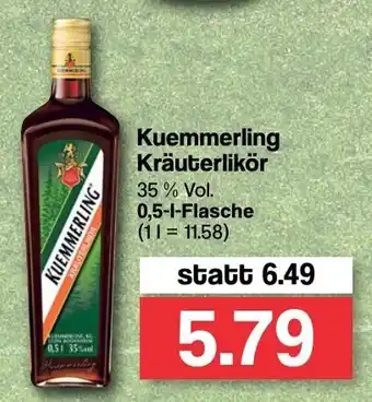 Famila Nord West Kuemmerling Kräuterlikör 0,5L Angebot