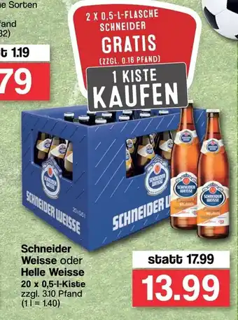 Famila Nord West Schneider Weisse oder Helle Weisse 20x0,5L Angebot