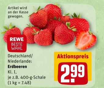 REWE Rewe beste wahl erdbeeren Angebot