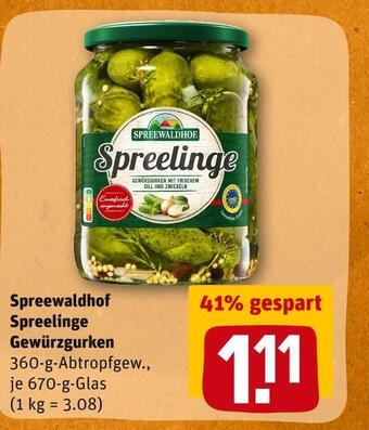 REWE Spreewaldhof spreelinge gewürzgurken Angebot