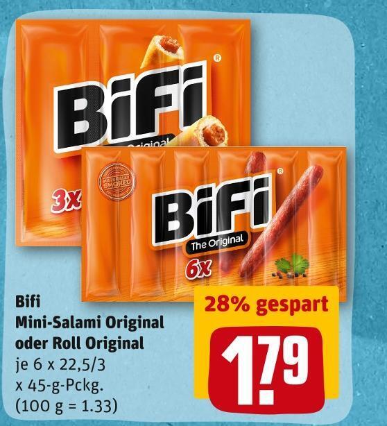 Bifi minisalami original oder roll original Angebot bei REWE