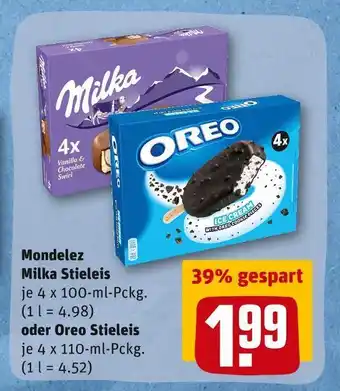 REWE Mondelez milka oder oreo stieleis Angebot