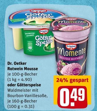 REWE Dr. oetker rotwein mousse oder götterspeise Angebot