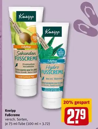 REWE Kneipp fußcreme Angebot