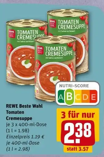 REWE Rewe beste wahl tomaten cremesuppe Angebot