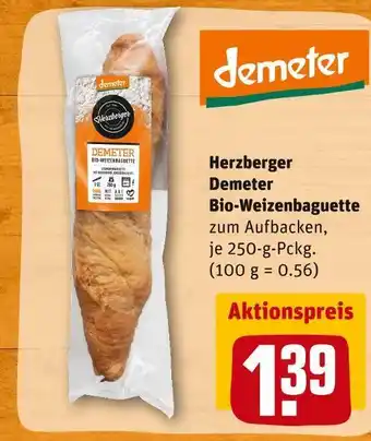 REWE Herzberger demeter bio-weizenbaguette Angebot