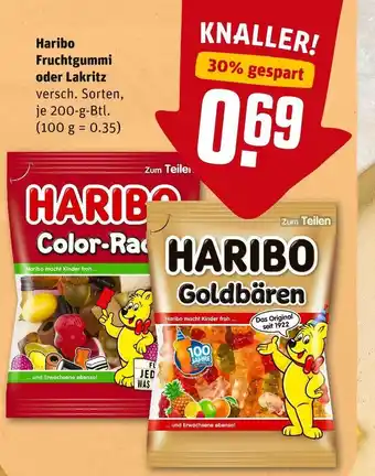 REWE Haribo fruchtgummi oder lakritz Angebot