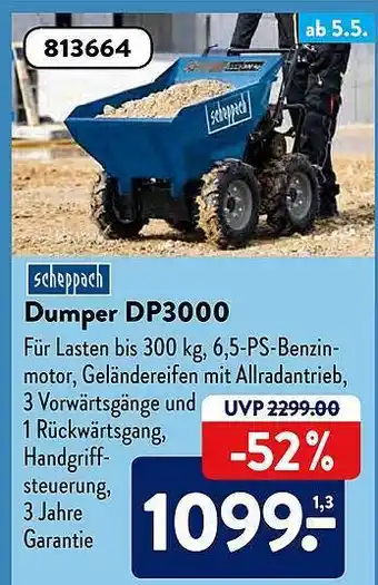 Aldi Süd Dumper Dp3000 Scheppach Angebot