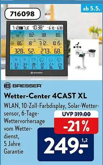 Aldi Süd Wetter-center 4cast Xl Bresser Angebot